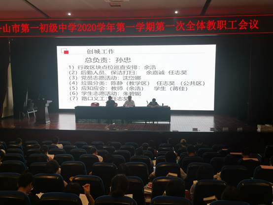 说明: C:\Users\Administrator\Desktop\余浩已审核2020年9月4日齐心协力 决战决胜--舟山一初迎文明城市国测动员会（通讯员文婕）\照创城会议片\IMG_20200828_141628.jpg